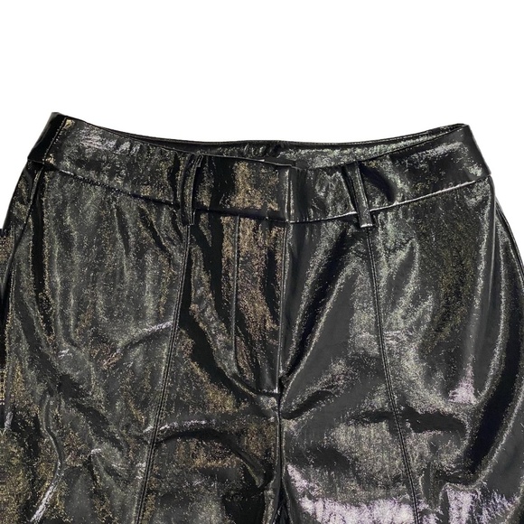 7 FOR MAN KIND The Matrix Black Shiny Faux Patent Leather Boot Cut Pants S NWT - Picture 8 of 16